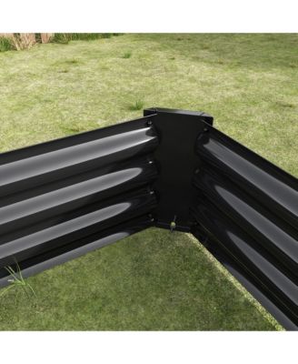 Metal Raised Garden Bed, Rectangle Raised Planter 4×2×1ft  for Flowers Plants, Vegetables Herb Veezyo