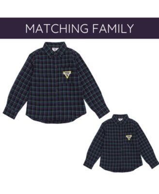 Toddler Boys Grave Digger Truck Flannel Matching Family Button Down Shirt