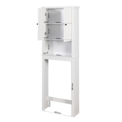 23.62inch x 7.72inch x 67.32inch Bathroom Wooden Storage Cabinet Over The Toilet Space Saver with Adjustable Shelf
