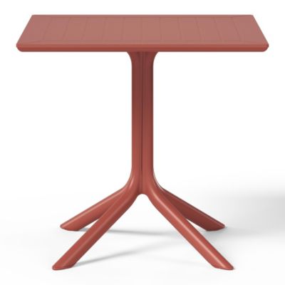 31.5" Square Outdoor Plastic Resin Patio Dining Table for 4