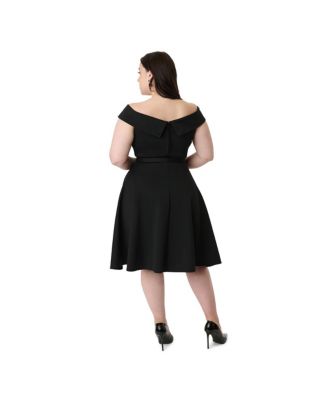 Уникальное винтажное платье-качалка большого размера с открытыми плечами