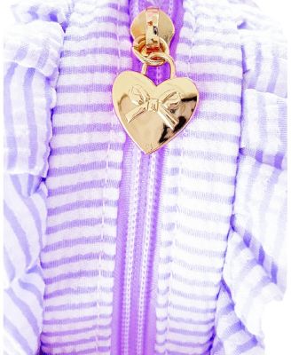 Girls Heart Purse in Lavender Seersucker