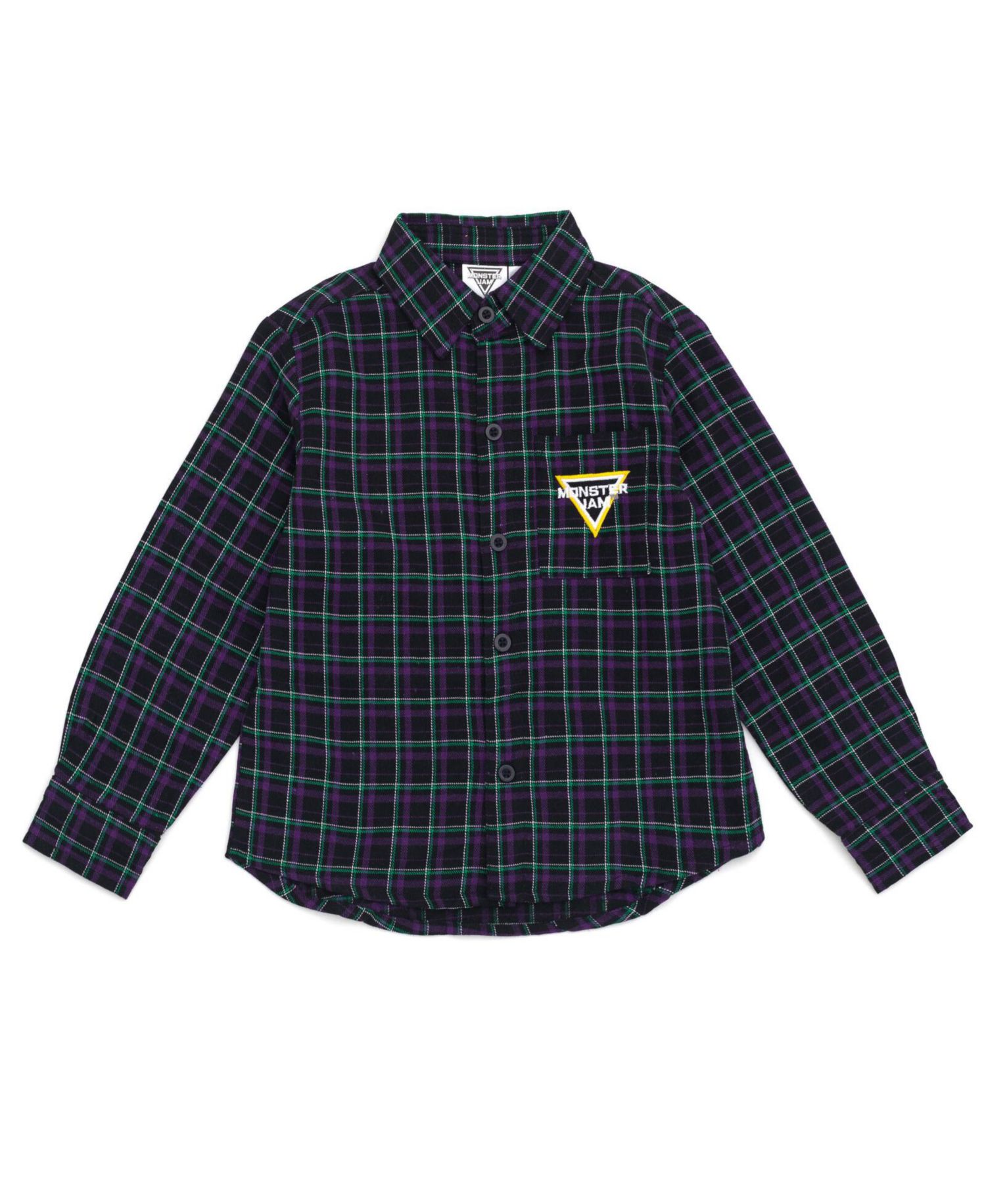 Boys Grave Digger Truck Flannel Matching Family Button Down Shirt