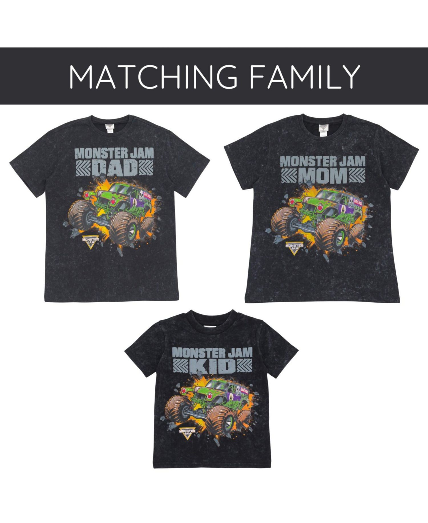 Little Boys Vintage Wash Matching Family T-Shirt to Adult Grave Digger