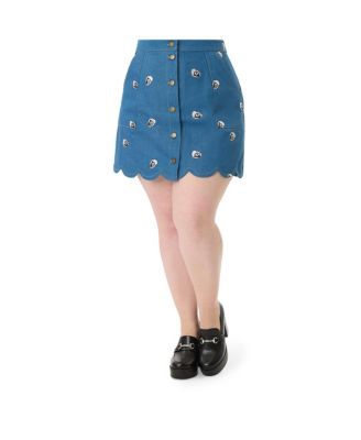 Plus Size Scallop Hem Mini Skirt