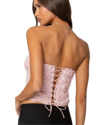 Женский корсет с цветочным узором из розовой ткани Edikted