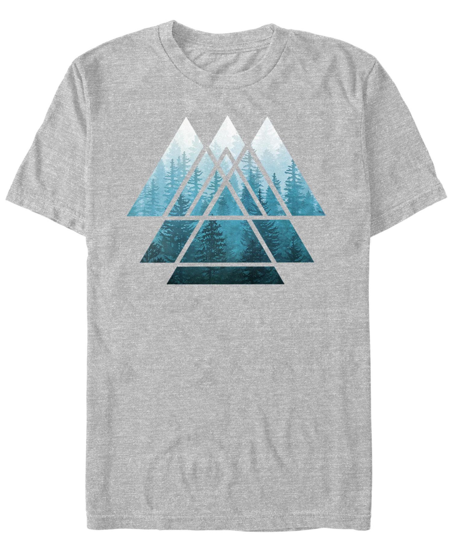 Men's Sacred Geometry Triangles Misty Forest Short Sleeve T-Shirt