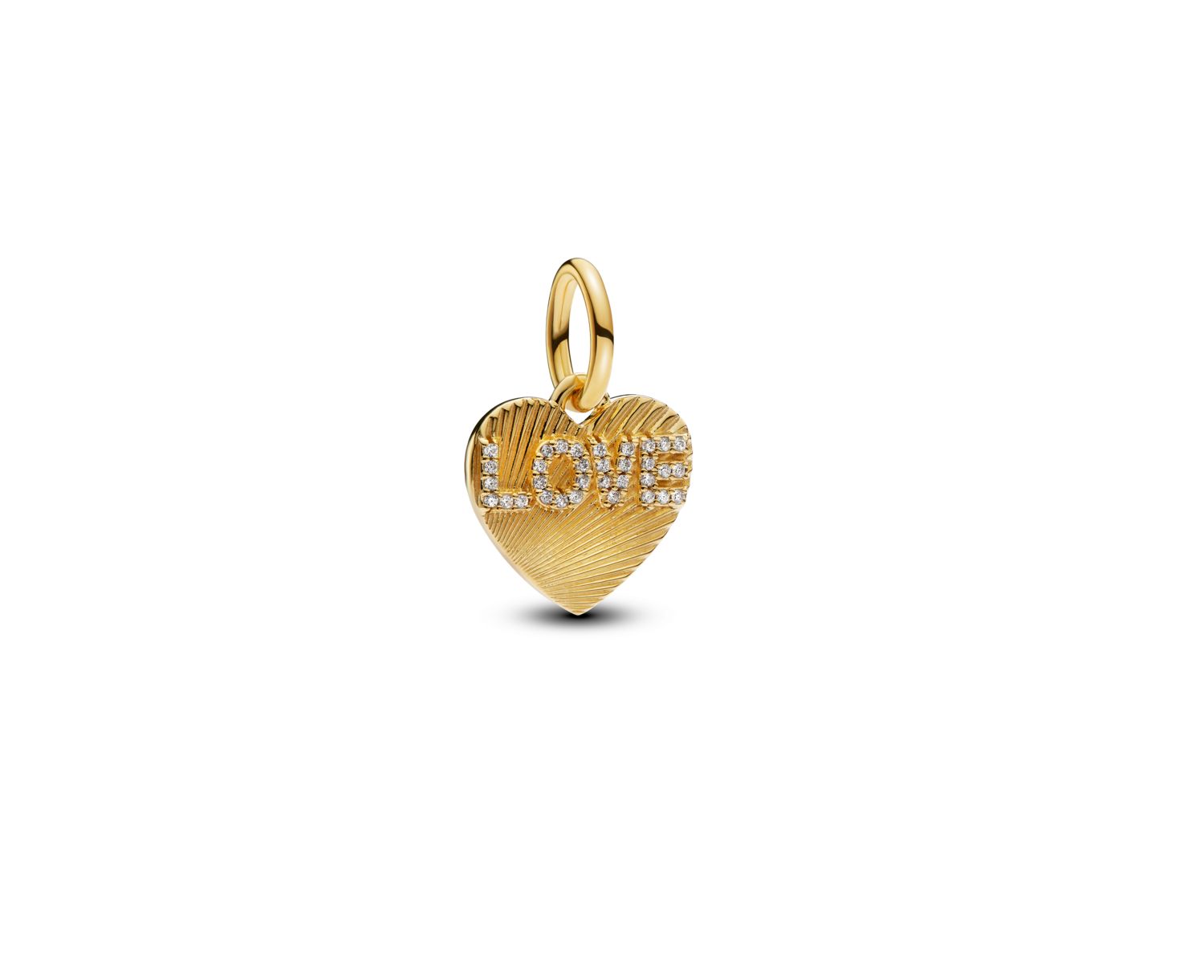 Gold-Plated Engravable Love Heart Dangle Charms