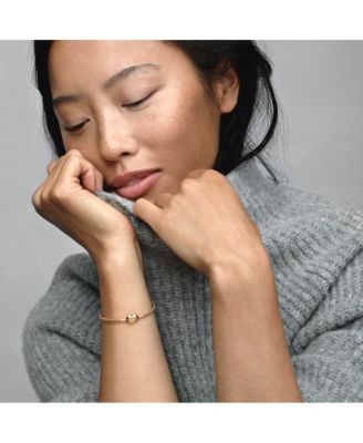 Gold-Plated Moments Heart Clasp Snake Chain Bracelet