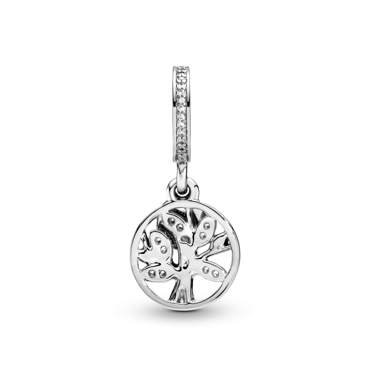 Pandora Sparkling Family Tree Dangle Charms In Two-tone