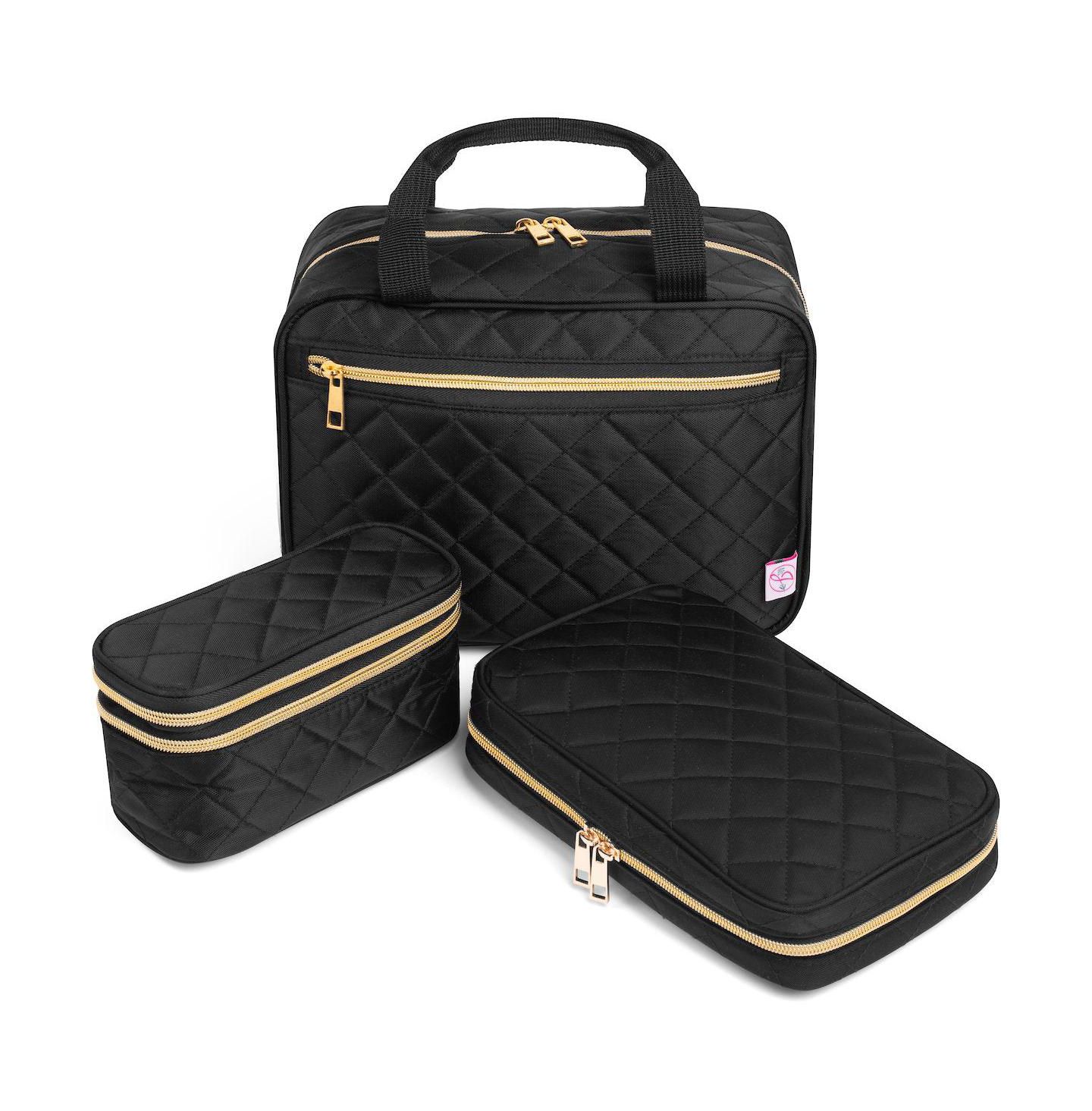 Сумки Ms. Jetsetter Quilted Hanging Toiletry Bag & Pouch Set, цвет: Чёрный — фото 3