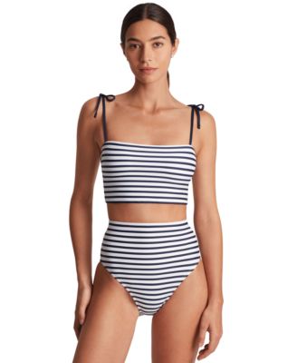 Ralph Lauren Womens Tie Strap Tankini Top Modern High Waist Bottoms