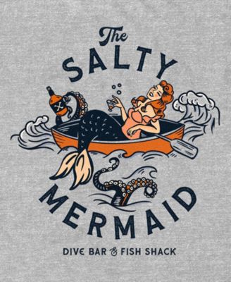 Дизайн от Humans Дизайн от Humans Мужская футболка Salty Mermaid Dive Bar Fish Shack в стиле ретро для путешествий с коротким рукавом
