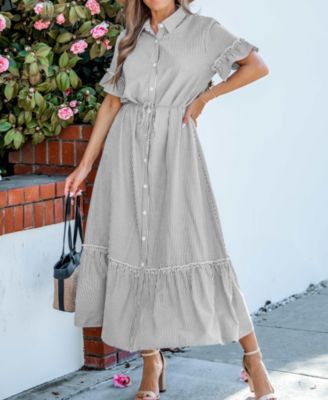 Женское пляжное платье макси в полоску CUPSHE для загородного отдыха в сельской местности