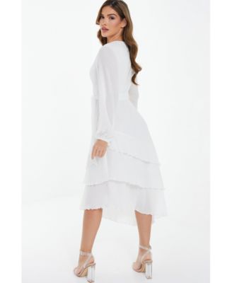 Женское асимметричное платье с запахом из гофрированного шифона QUIZ