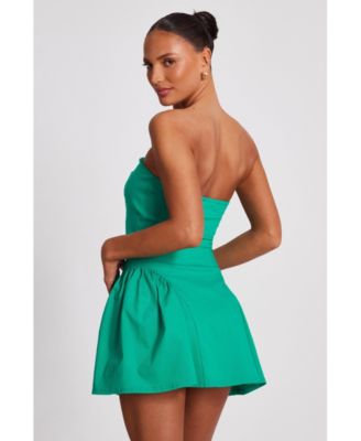 Women's Bengaline Bandeau Drop Waist Mini Dress