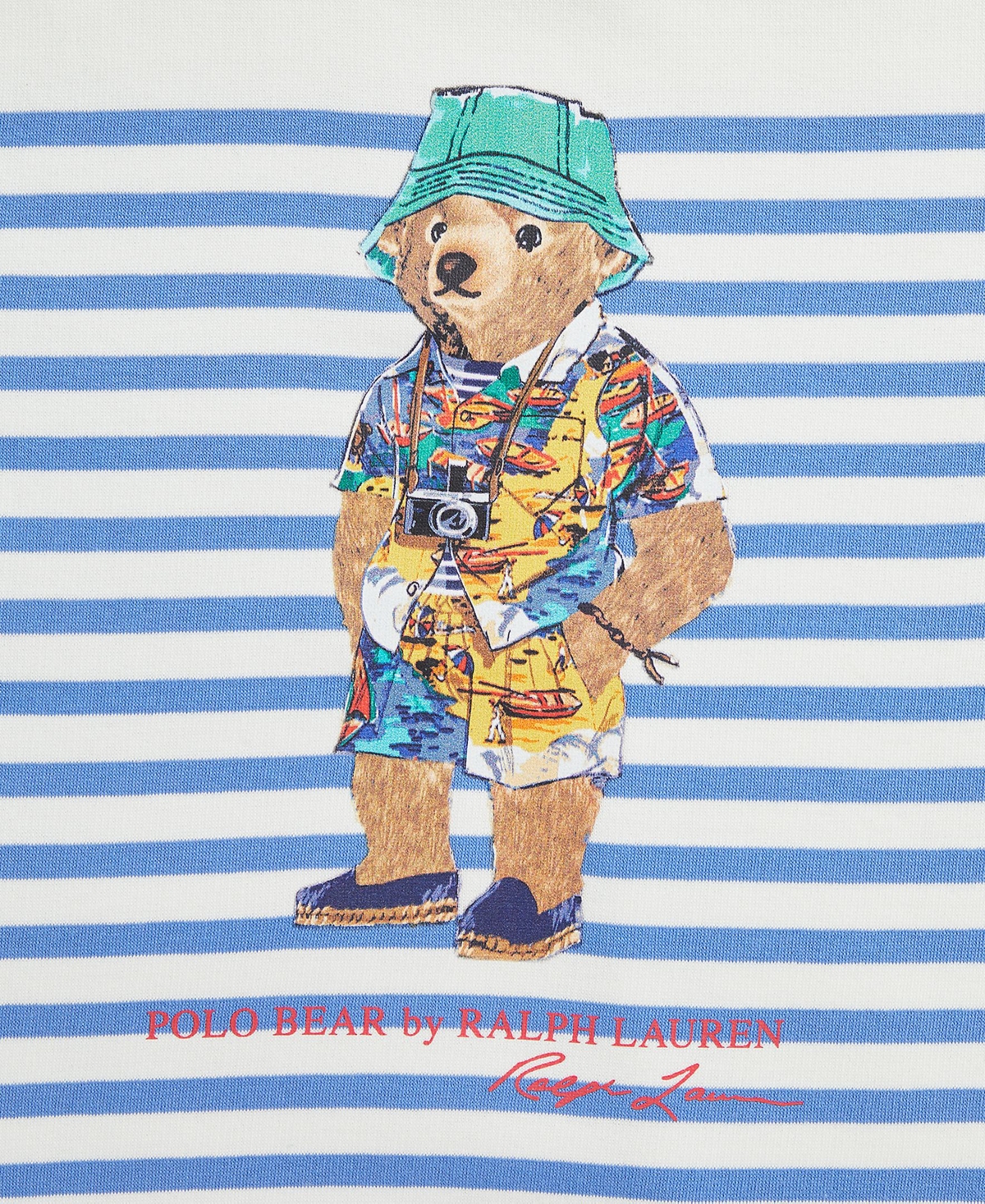 Polo Ralph Lauren Polo Bear Striped Fleece Sweatshirt In Nevis,scottsdale Blue Bear