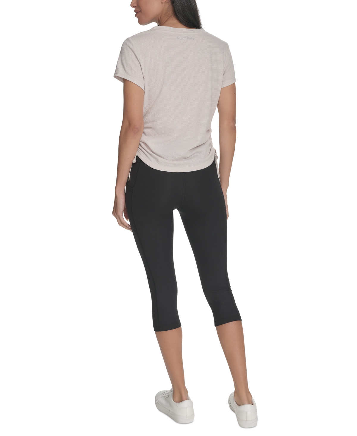 Calvin Klein Women's Drawstring-ruched Textured Top