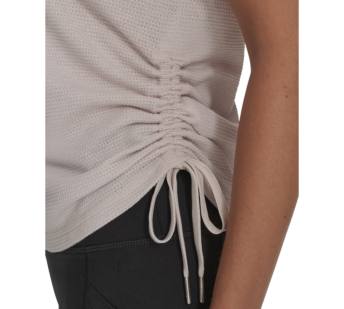 Calvin Klein Women's Drawstring-ruched Textured Top