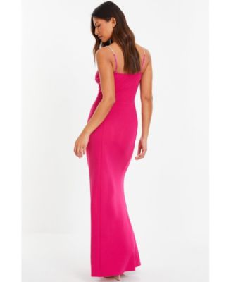 Женское платье QUIZ из крепа для подводного плавания с бриллиантовыми бретельками