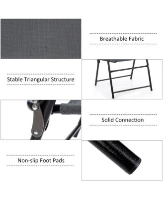 4PCS Outdoor Patio Folding Chair W/Armrest Portable Camping Lawn Garden