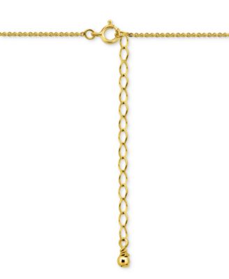 Round Cubic Zirconia Chunky Cross Pendant Necklace, 16" + 2" extender