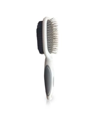 Beige Double-Sided Oval Grooming Brush, Eco-Friendly Pet Brush for Dogs and Cats