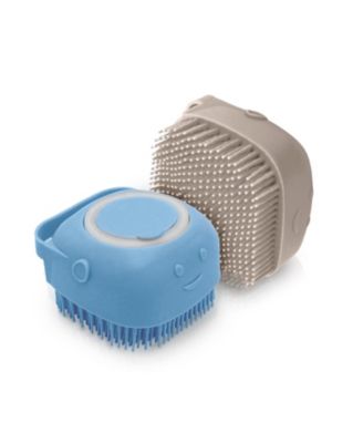 Eco-Friendly Soap Dispensing Pet Scrub Brush, Assorted Colors, Sustainable Grooming Tool for Dogs and Cats