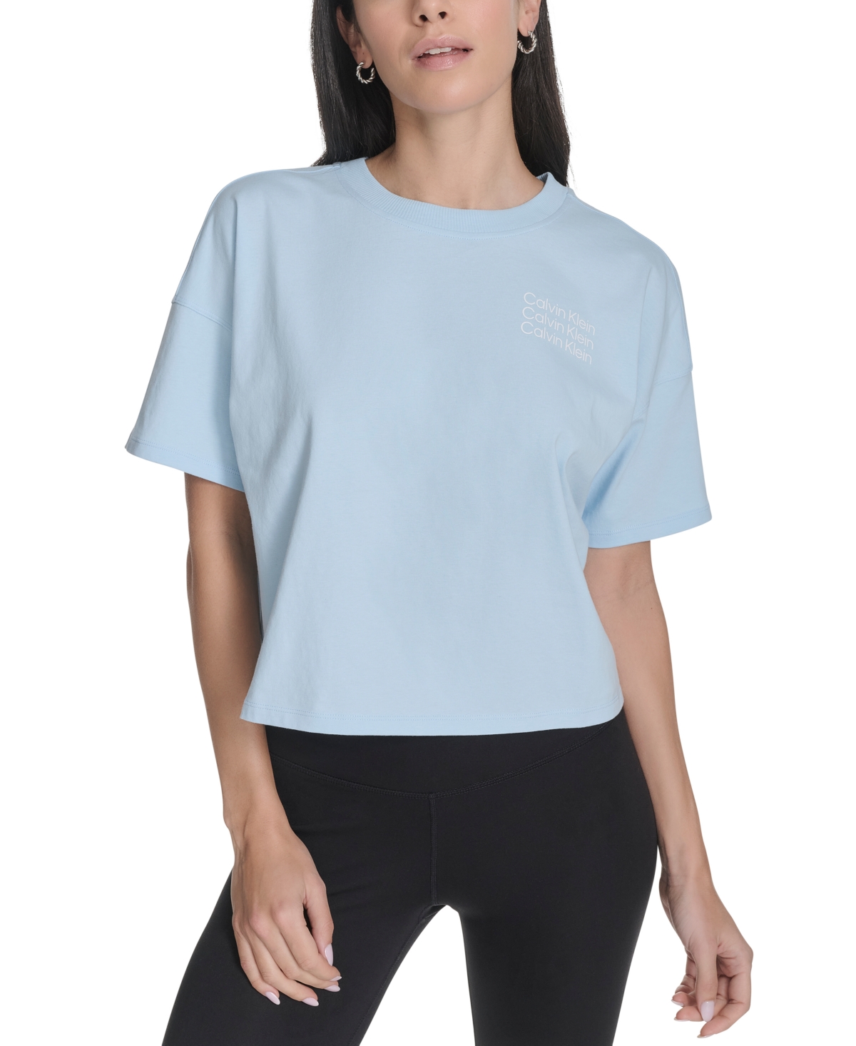 Calvin Klein Performance Women's Cotton Triple-logo T-shirt
