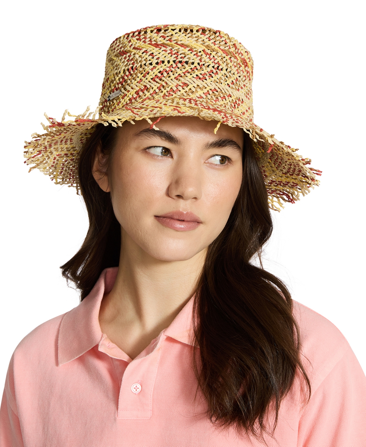 Steve Madden H-coley Coastal Chevron Straw Bucket Hat