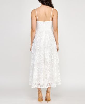 Кружевное миди-платье без рукавов и расклешенного кроя от SENI & CADE Juniors