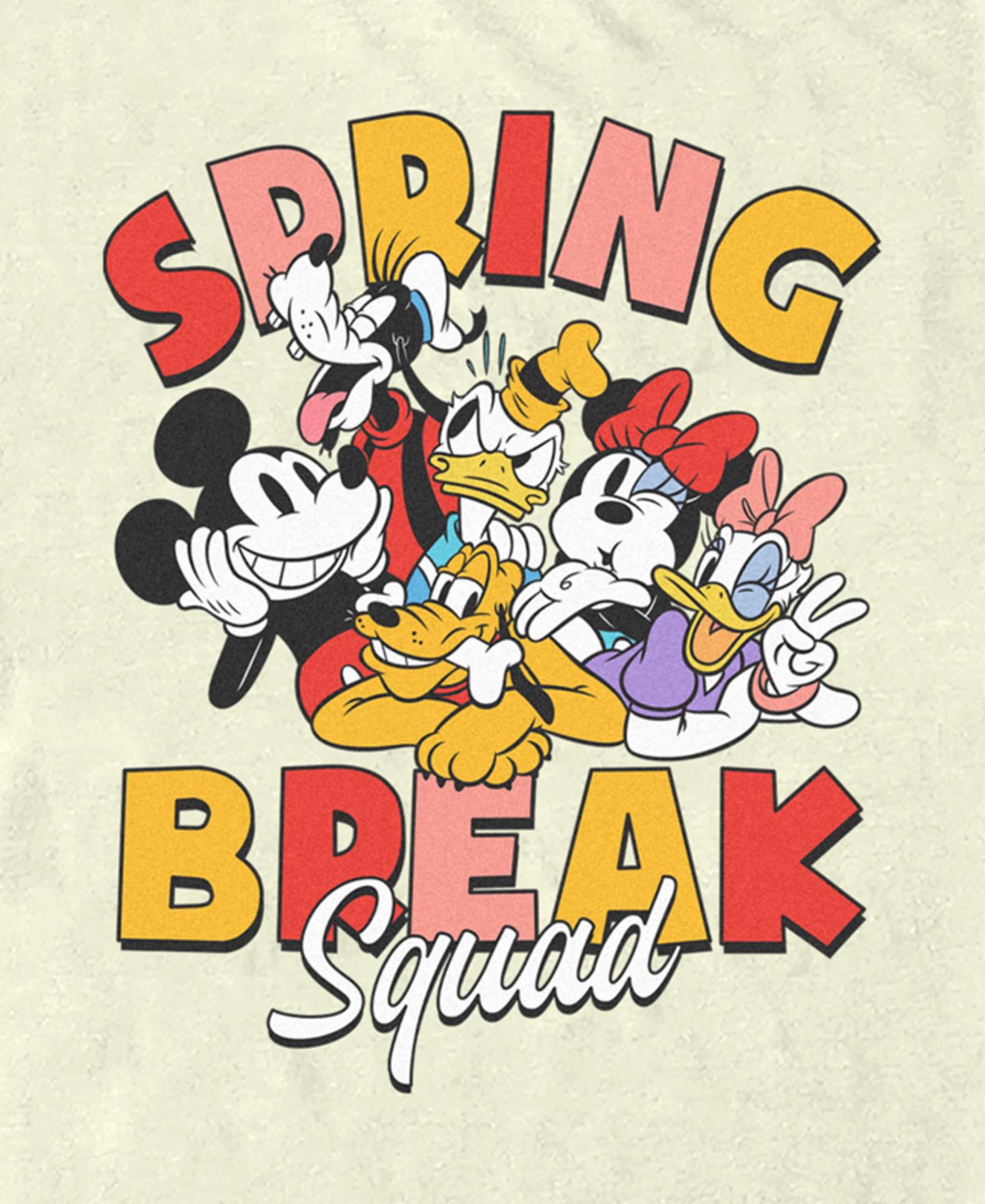 Мужская футболка Mickey Classic Spring Break Squad Short Sleeve, цвет: Натуральный — фото 3