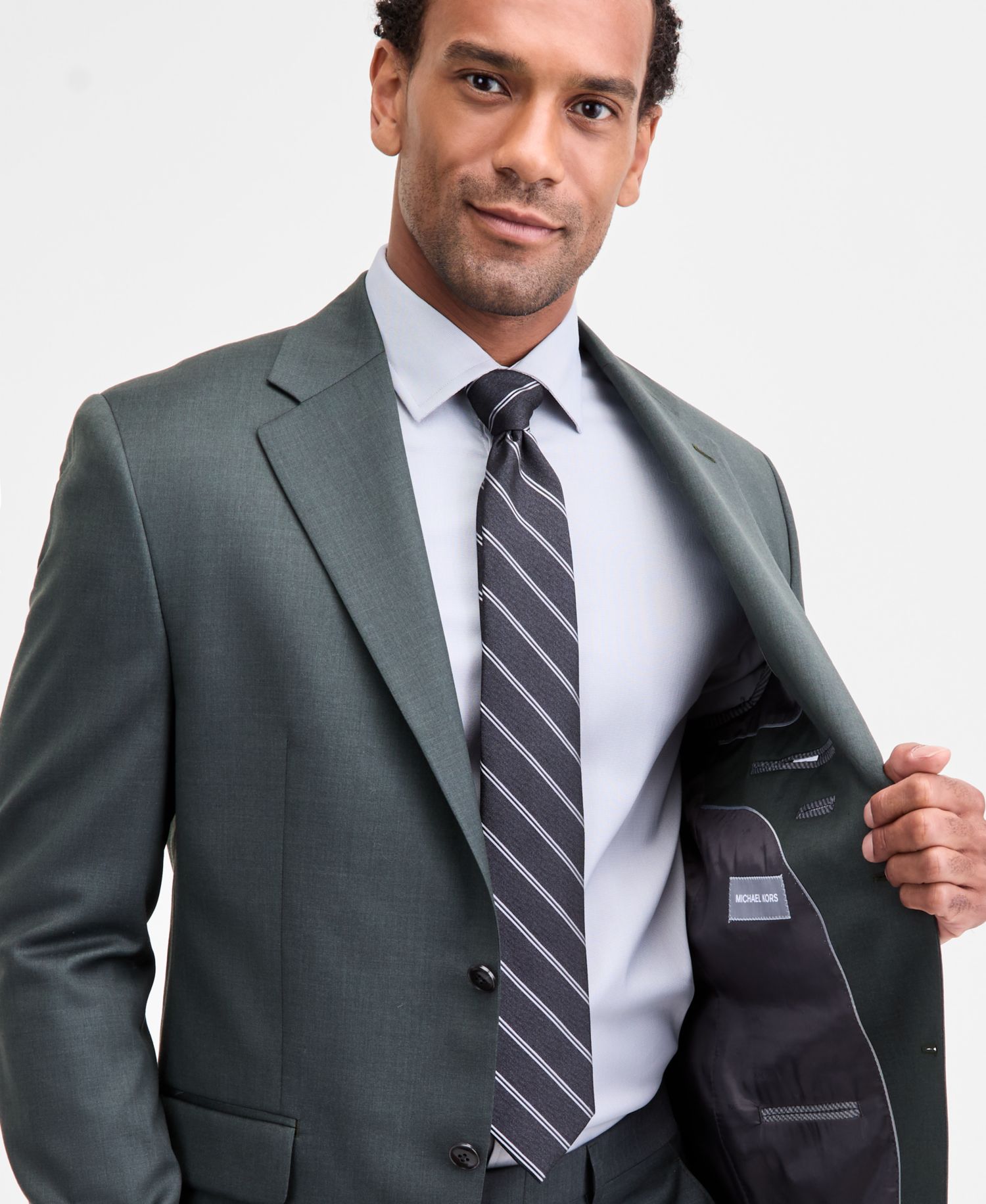 Men's Classic-Fit Fall Wool-Blend Stretch Plaid Suit Separate Jacket