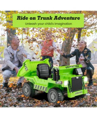 12V Kids Ride-On Dump Truck with Electric Dump Bed and Remote Control