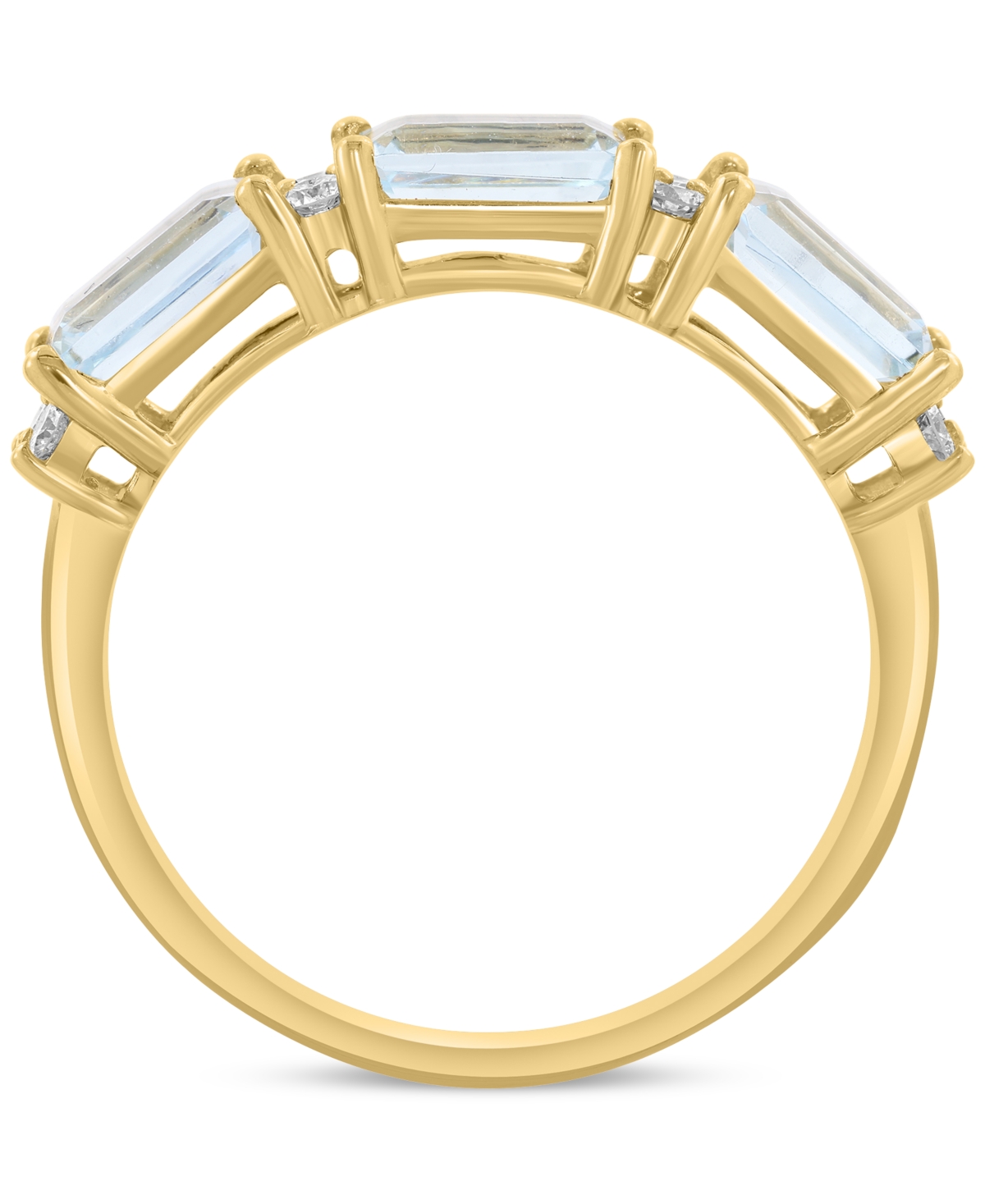 Effy Collection Diamond (1/6 Ct. T.w.) & Aquamarine (1-5/8 Ct. T.w.) Ring In 14k Yellow Gold