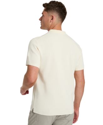 Мужской свитер поло из вафельной вязки с коротким рукавом от Kenneth Cole