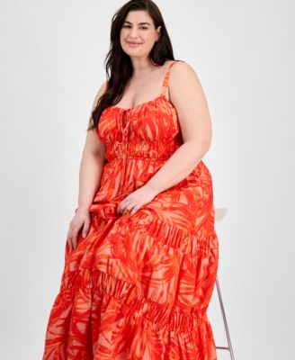 Многоярусное макси-платье с цветочным принтом Taylor Plus Size