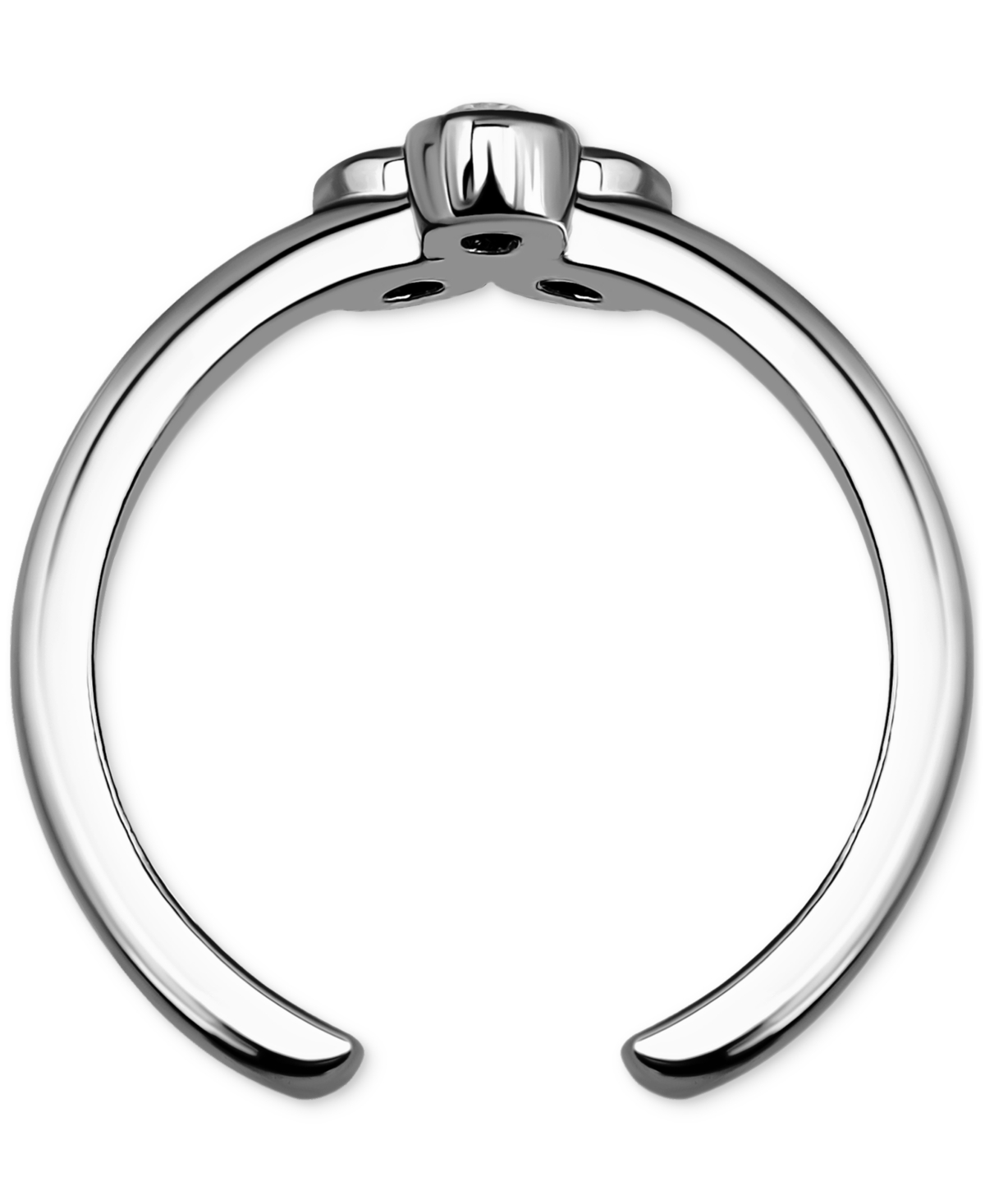 Giani Bernini Triple Cubic Zirconia Cluster Adjustable Toe Ring, Exclusively At Macy's In Silver