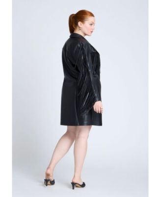 Мини-платье-блейзер с кожаной бахромой ELOQUII Plus размера плюс