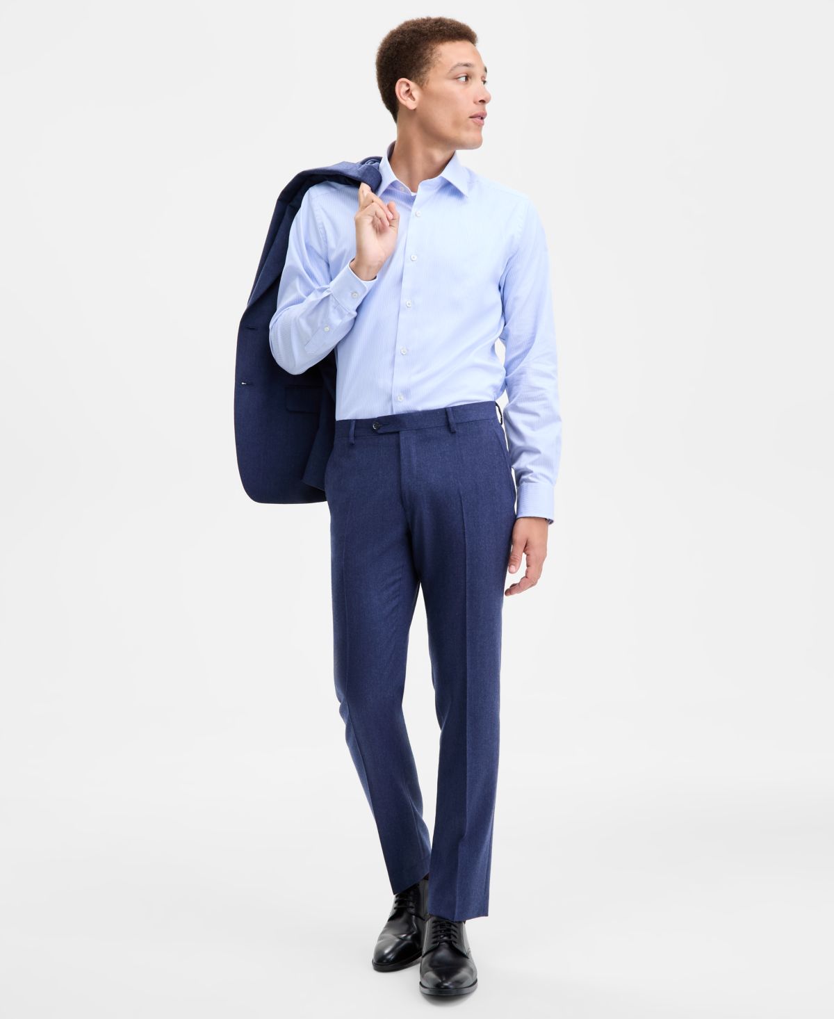 Мужской костюм из чистой шерсти современного покроя с раздельными брюками