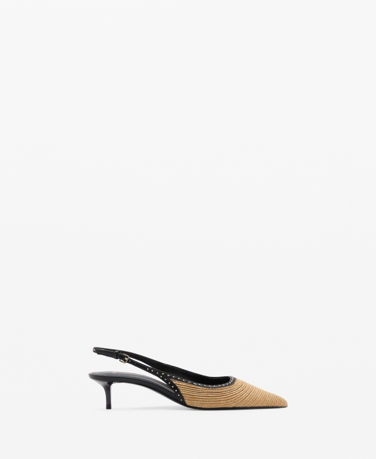 Shop Mango Women's Kitten Heel Shoe In Sand