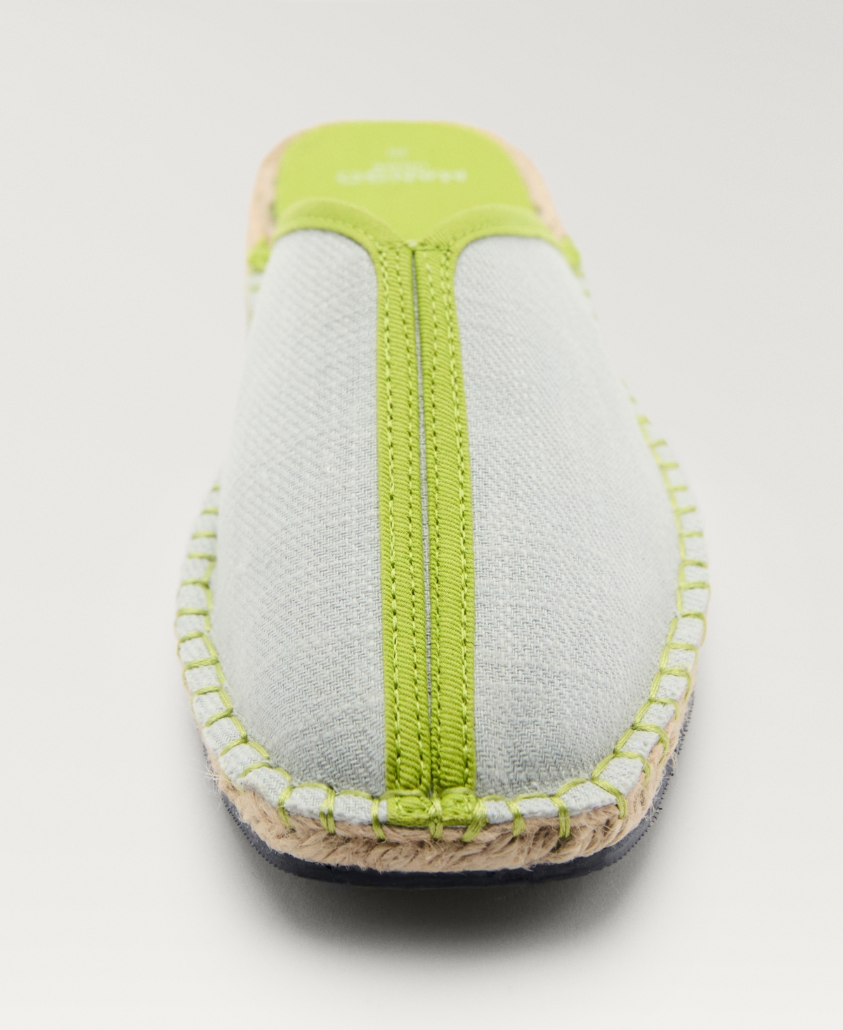 Mango Women's Contrast Stitch Espadrille Slip-ons In Pastel Green