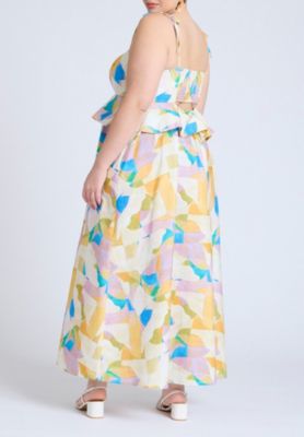 Длинное платье макси из поплина с завышенной талией ELOQUII Plus размера плюс