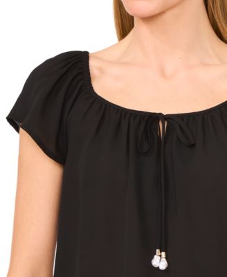 Женская блузка CeCe с круглым вырезом и развевающимися рукавами 