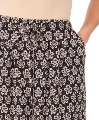 Женские струящиеся брюки с высокой посадкой и завязками на талии с принтом CeCe