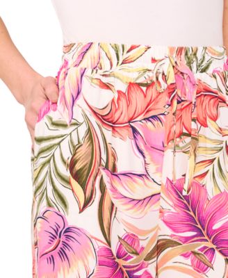 Женские брюки CeCe с высокой посадкой, широкими штанинами и завязками на талии