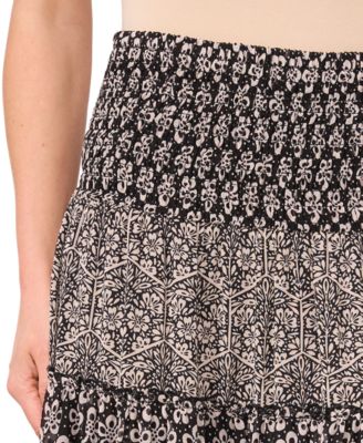 Женская макси-юбка CeCe с принтом в виде многоуровневого халата на талии