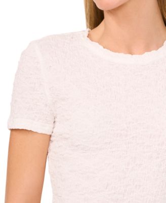 Женская трикотажная футболка CeCe для малышей с коротким рукавом и складками