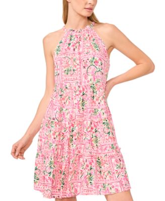 Женское мини-платье на бретелях с принтом от CeCe