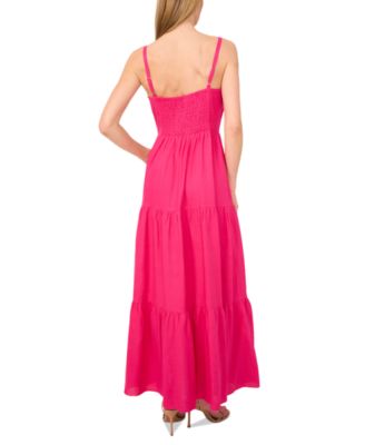 Women's V-Neck Sleeveless Tiered Maxi Dress